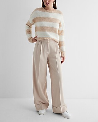 Stylist Super High Waisted Pleated Wide Leg Pant | Express