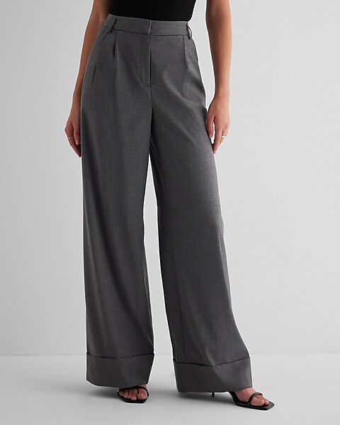 Tailored Relaxed Fit Pleated Wide Leg Pants