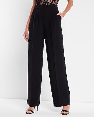 Super High Waisted Open Pleated Wide Leg Pant