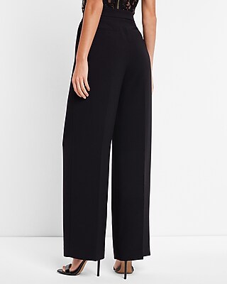 Super High Waisted Open Pleated Wide Leg Pant