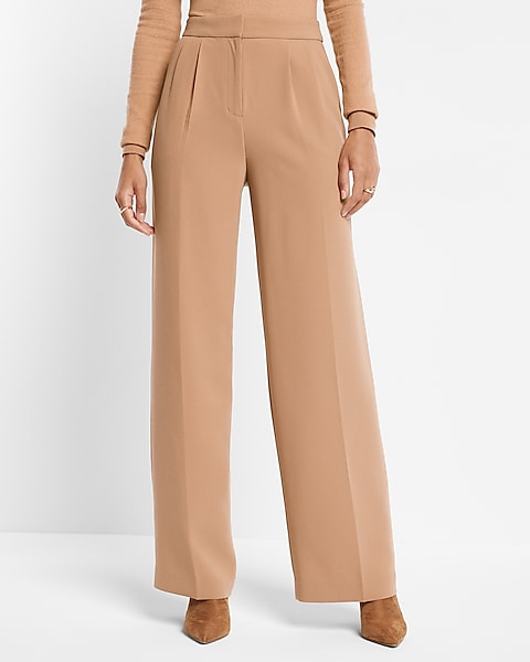 Super High Waisted Open Pleated Wide Leg Pant