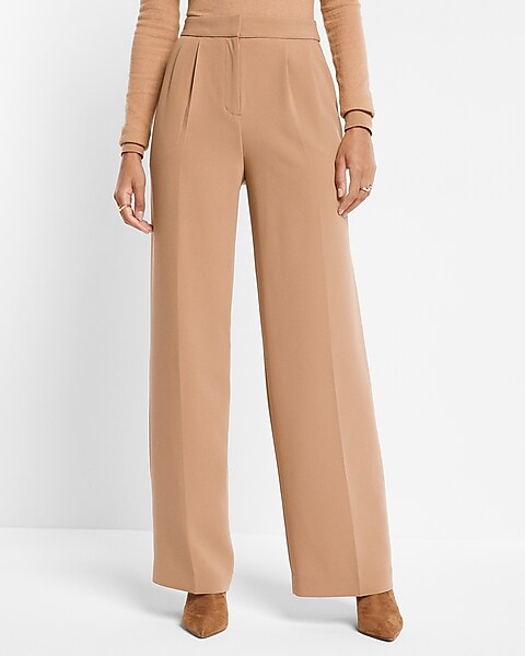Women's High Waisted Pleated Pants Casual Work Tapered Ankle Cropped  Trouser with Pockets, Khaki, Medium : : Clothing, Shoes &  Accessories
