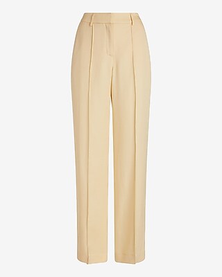 Editor High Waisted Linen-Blend Pintuck Trouser Pant