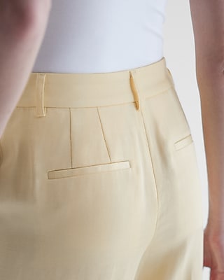 Editor High Waisted Linen-Blend Pintuck Trouser Pant