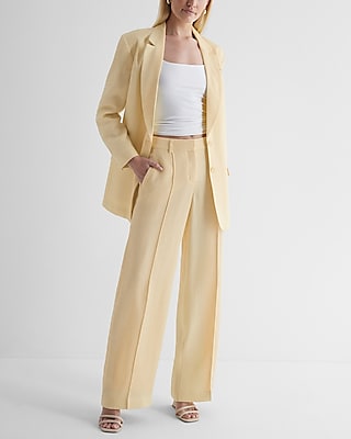 Editor High Waisted Linen-Blend Pintuck Trouser Pant