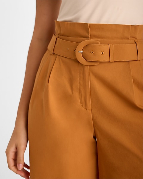 Super High Waisted Belted Paperbag Wide Leg Pant | Express Super High Waisted Belted Paperbag Wide Leg Pant | Express