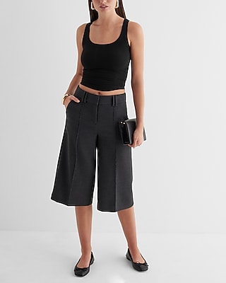 Editor High Waisted Pintuck Gaucho Pant