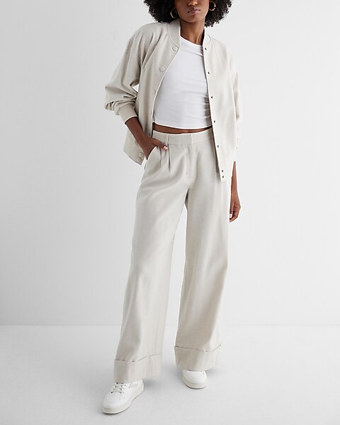 Stylist High Waisted Luxe Lounge Twill Cuffed Wide Leg Pant Stylist High Waisted Luxe Lounge Twill Cuffed Wide Leg Pant