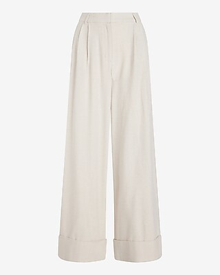 Stylist High Waisted Luxe Lounge Twill Cuffed Wide Leg Pant