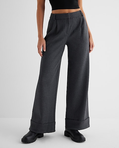 Express High Waisted Faux Leather Wide Leg Palazzo Cargo Pant