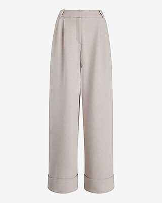 Stylist High Waisted Luxe Lounge Cuffed Wide Leg Pant