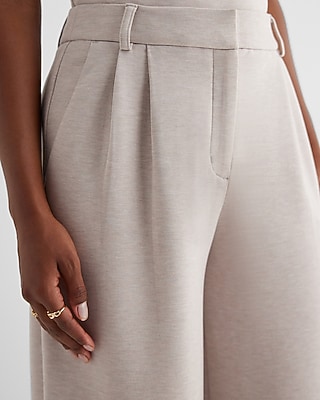 Stylist High Waisted Luxe Lounge Cuffed Wide Leg Pant