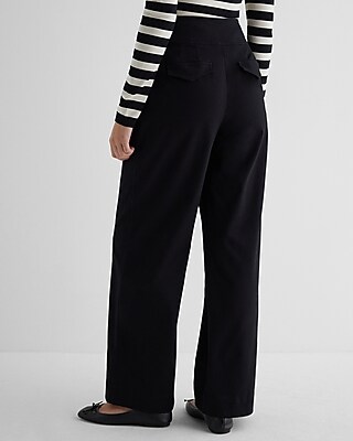 High Waisted Side Buckle Belt Wide Leg Pant | Express