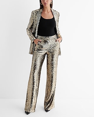 Sequined wide-leg pants