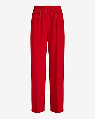 High Waisted Seamed Pull On Wide Leg Pant