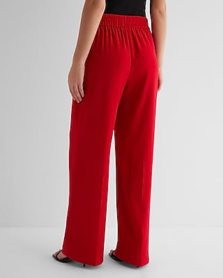 High Waisted Seamed Pull On Wide Leg Pant