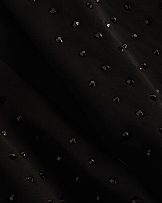 High Waisted Rhinestone Studded Wide Leg Trouser Pant