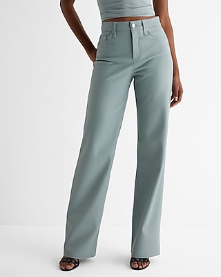 High Waisted Faux Leather Wide Leg Pant