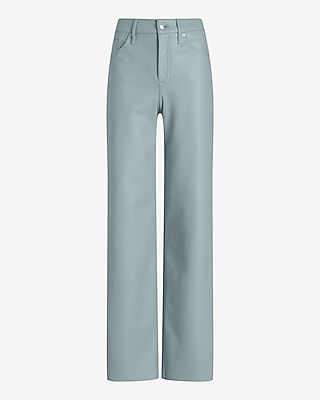 High Waisted Faux Leather Wide Leg Pant