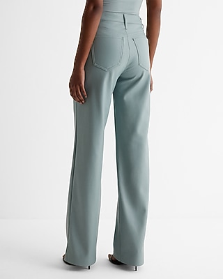 High Waisted Faux Leather Wide Leg Pant