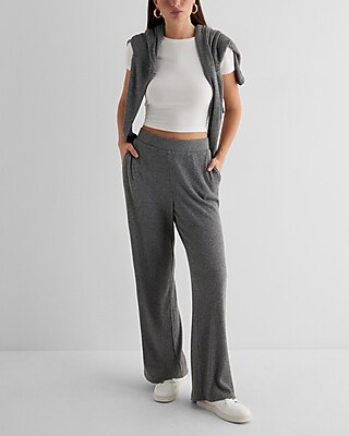 High Waisted Ribbed Cozy Knit Pull On Wide Leg Pant - image 4