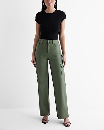 Shop the Aniston Faux Leather Split Hem Pants - High Waist Faux Leather  Dress Pants – JO+CO
