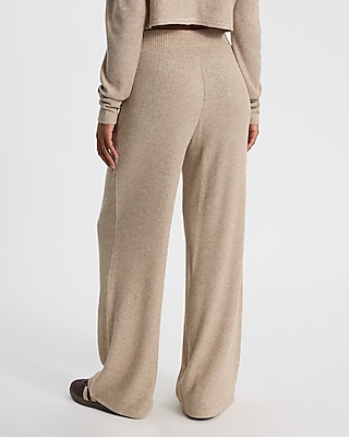 High Waisted Glitter Waffle Pull On Wide Leg Pant