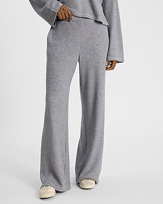 High Waisted Glitter Waffle Pull On Wide Leg Pant