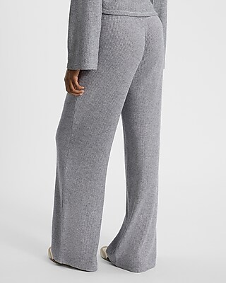 High Waisted Glitter Waffle Pull On Wide Leg Pant