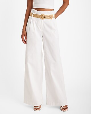 Stylist Super High Waisted Belted Paperbag Wide Leg Pant