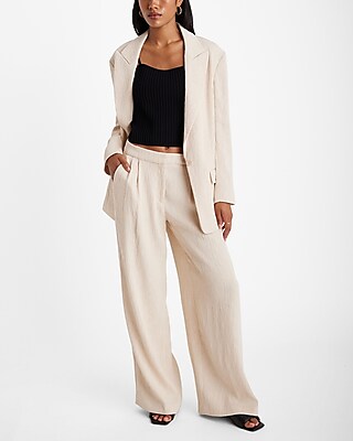 Stylist High Waisted Textured Wide Leg Pant