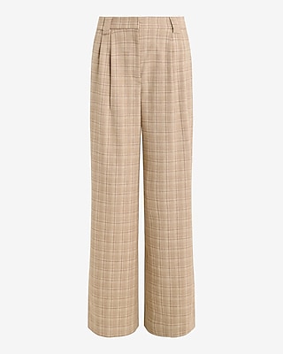 Plaid High Waisted Relaxed Trouser