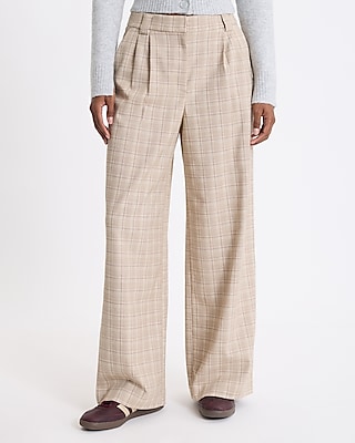 Plaid High Waisted Relaxed Trouser