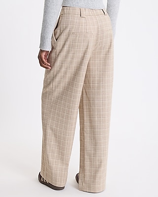 Plaid High Waisted Relaxed Trouser