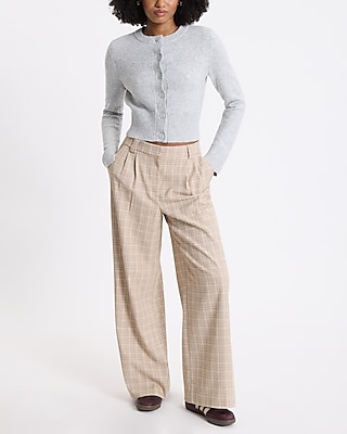 Plaid High Waisted Relaxed Trouser