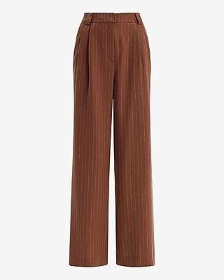 Pinstripe High Waisted Relaxed Trouser