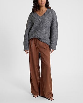 Pinstripe High Waisted Relaxed Trouser