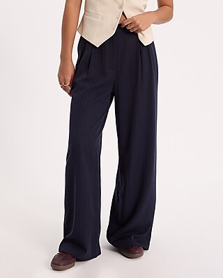Pinstripe High Waisted Relaxed Trouser