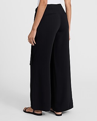High Waisted Belted Wrap Wide Leg Pant