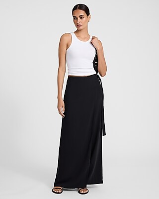 High Waisted Belted Wrap Wide Leg Pant