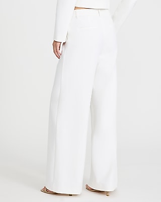 Editor Studio Stretch Twill Mid Rise Wide Leg Pant in White - image 2