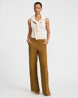 Editor Studio Stretch Twill Mid Rise Wide Leg Pant