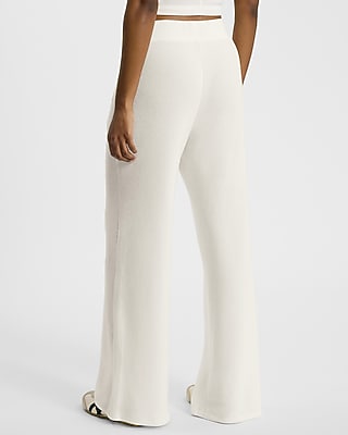 High Waisted Waffle Pull On Wide Leg Pant
