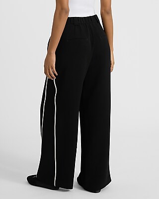 Piped High Waisted Relaxed Trouser