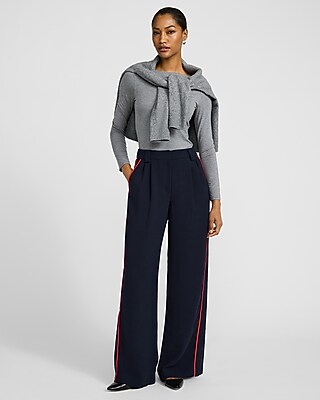 Signature Crepe Side Stripe High Waisted Relaxed Trouser - image 4