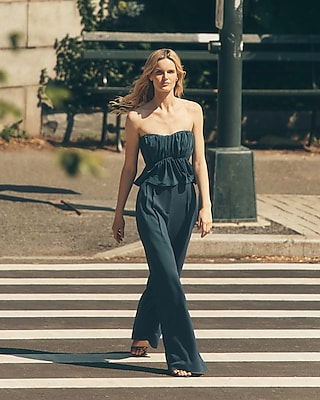 Editor Studio Stretch Twill High Waisted Pinstripe Flare