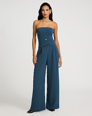 Signature Crepe High Waisted Relaxed Trouser