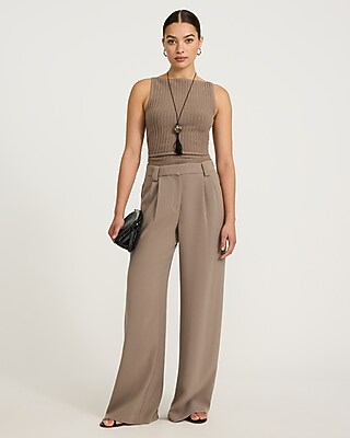 High Waisted Relaxed Trouser Signature Crepe