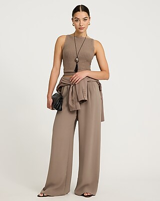 High Waisted Relaxed Trouser Signature Crepe
