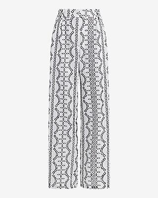 Eyelet High Waisted Relaxed Trouser